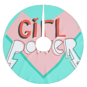 Girl Power: Cute Graphic Slogan Brushed Polyester Tree Skirt