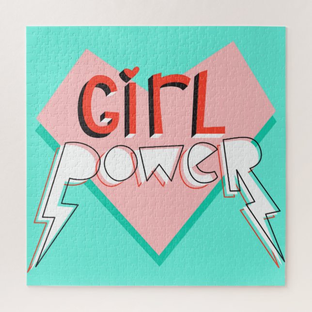 Girl Power: Cute Graphic Slogan Jigsaw Puzzle (Vertical)