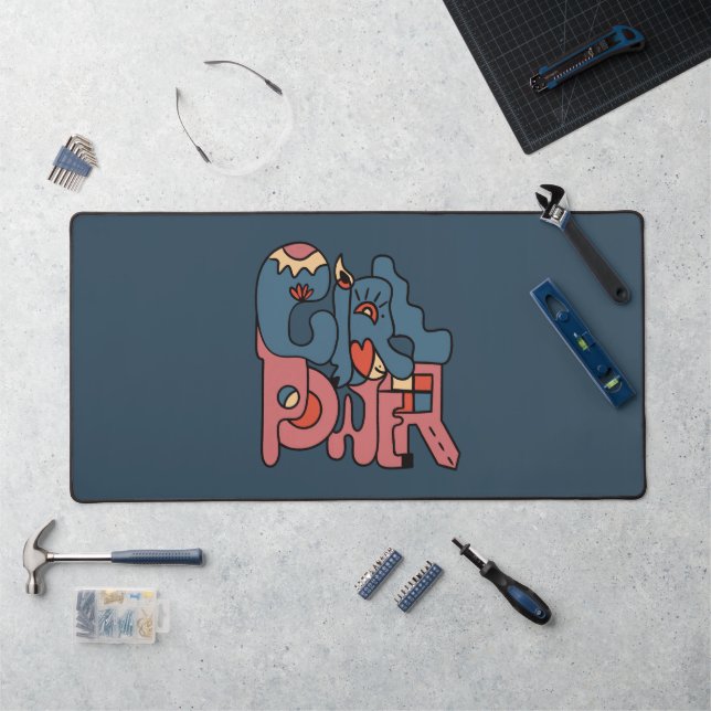 Girl Power Dark Version Desk Mat (Workstation)