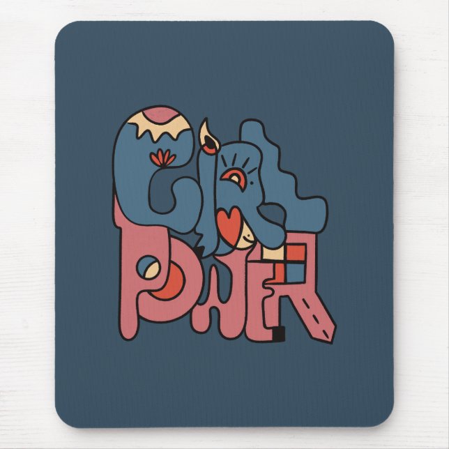Girl Power Dark Version Mouse Mat (Front)