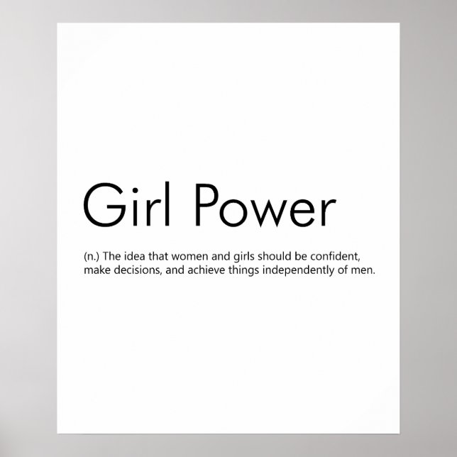 Girl Power Definition | Feminism Poster (Front)