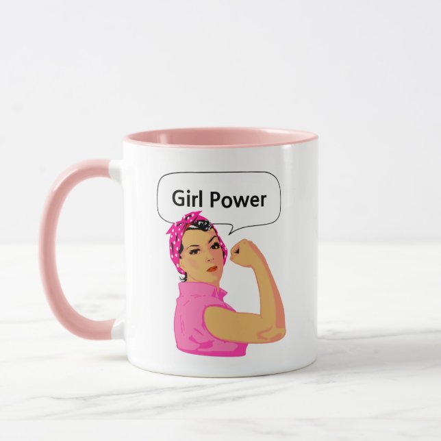 Girl Power Editable Text Mug (Left)