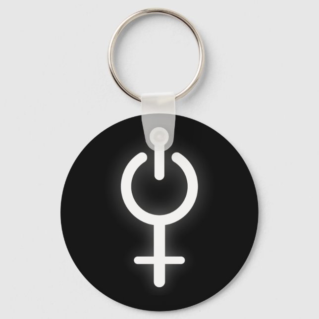 Girl Power Electronic Symbol for Gamer Female Sign Key Ring (Front)