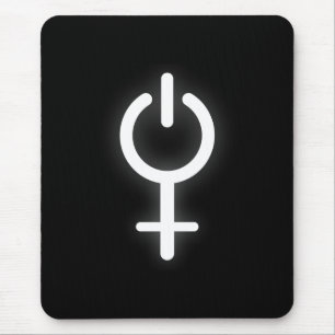 Girl Power Electronic Symbol for Gamer Female Sign Mouse Mat