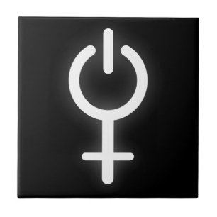 Girl Power Electronic Symbol for Gamer Female Sign Tile