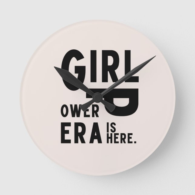Girl Power Era Feminist  Round Clock (Front)