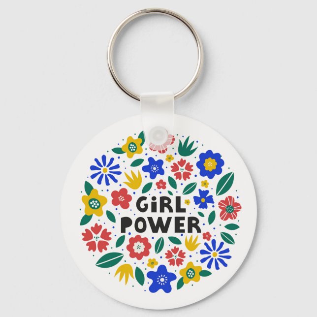 Girl Power Feminist Equality   Key Ring (Front)