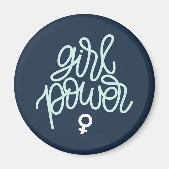 Girl Power" Feminist Magnet (Front)