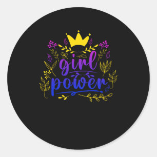 Girl Power Feminist Power Equality Classic Round Sticker