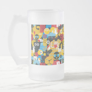 Girl power frosted glass beer mug