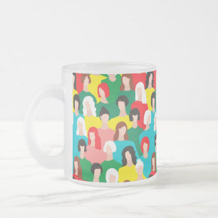 Girl power frosted glass coffee mug