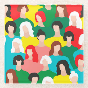 Girl power glass coaster