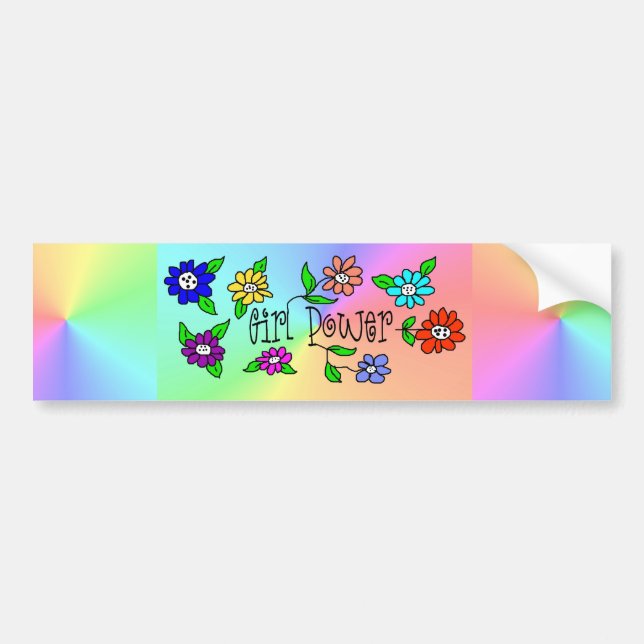 Girl Power Gradient Coloured Bumper Sticker (Front)