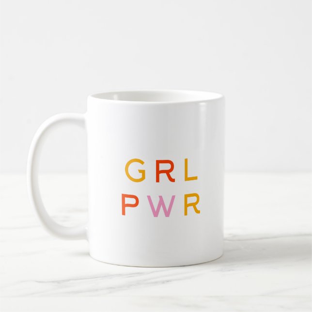 Girl Power | GRL PWR | Modern Feminist | Minimal Coffee Mug (Left)