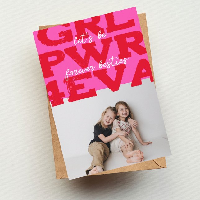Girl Power Happy Galentine's Day With Photo Card (Creator Uploaded)
