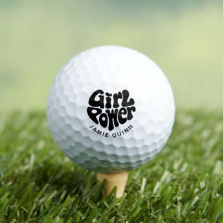 Girl Power Heart Custom Text or Name Golf Balls