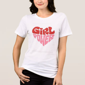 Girl Power Heart Feminist T-Shirt Red Pink Quote  Tri-Blend Shirt