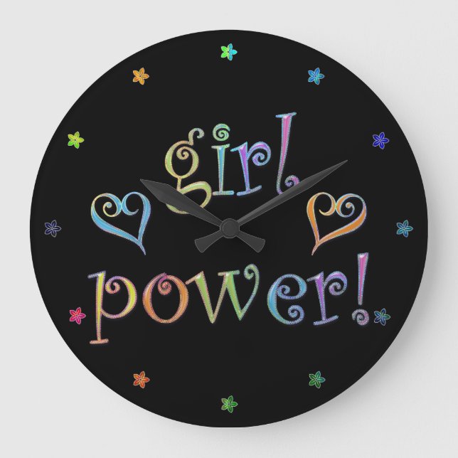 girl power! large clock (Front)