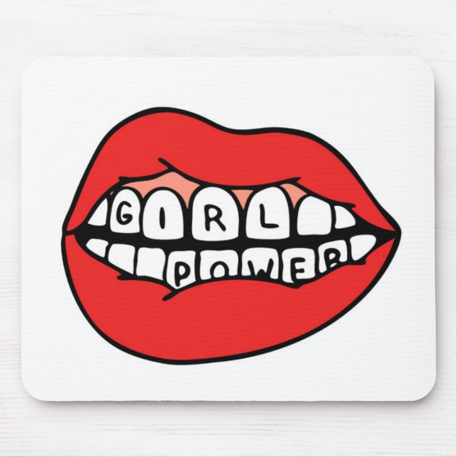 Girl Power Lips Mouse Mat (Front)