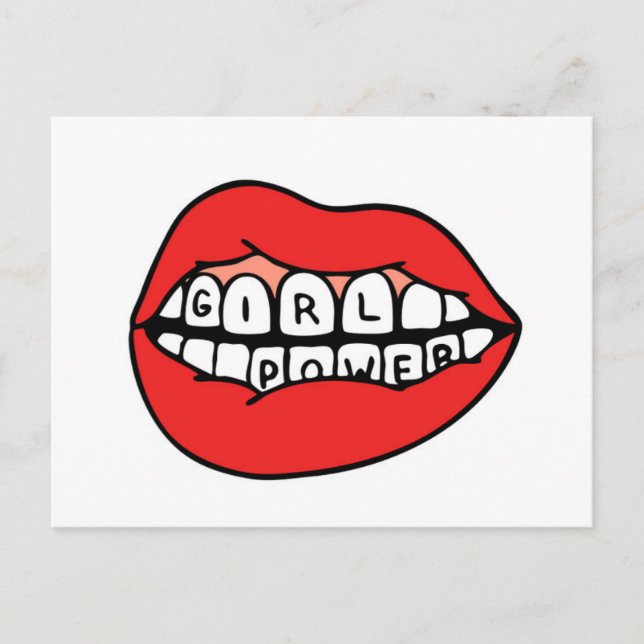 Girl Power Lips Postcard (Front)