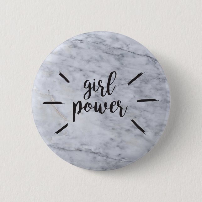 Girl Power Marble 6 Cm Round Badge (Front)
