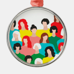 Girl power metal tree decoration