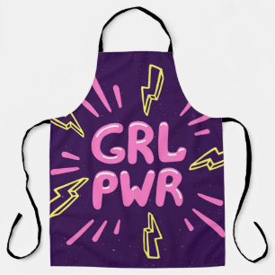 Girl power movement slogan seamless pattern apron