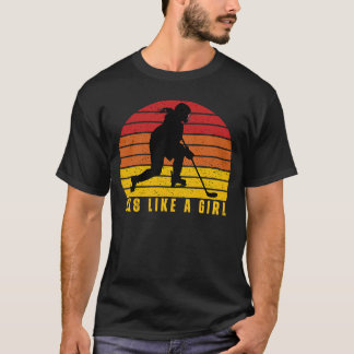 Girl Power on Ice Sk8 like a girl female hockey pl T-Shirt