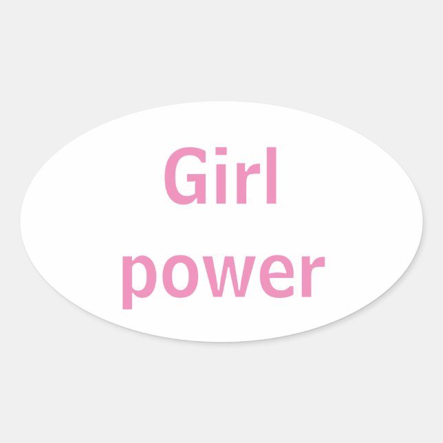 girl power oval sticker (Front)