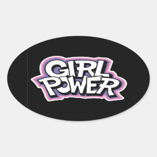 Girl Power Oval Sticker