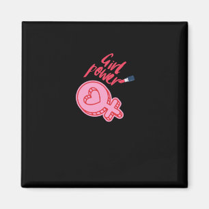 Girl Power Pink Feminist Sticker Magnet