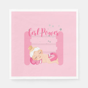 Girl power pink napkin