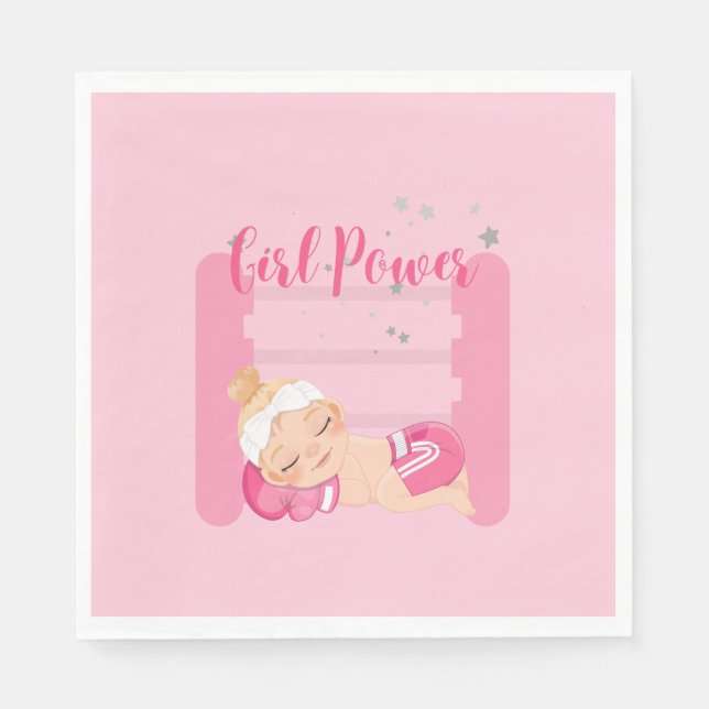 Girl power pink  napkin (Front)
