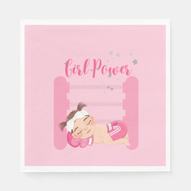 Girl power pink  napkin (Front)