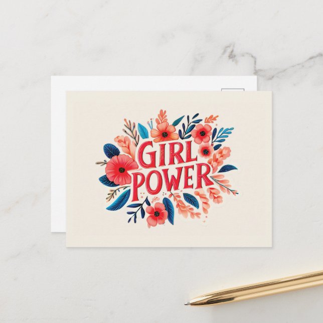 Girl Power Postcard (Front/Back In Situ)