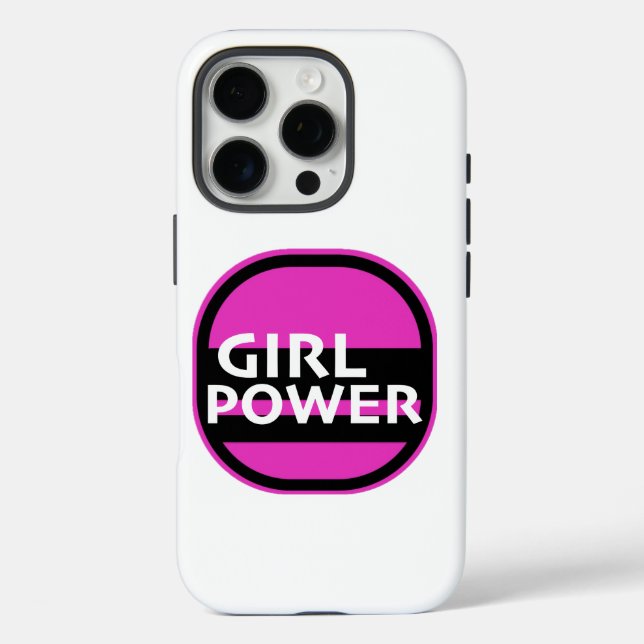 Girl Power print novelty, white font Case-Mate iPhone Case (Back)