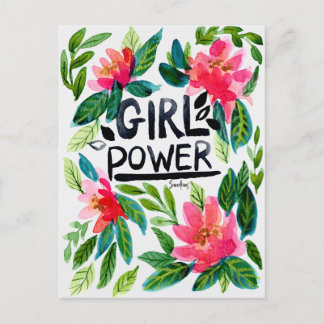 GIRL POWER — Quote watercolor print Postcard