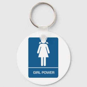Girl Power Restroom Door Key Ring