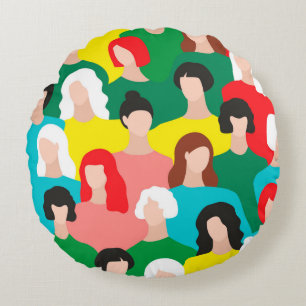 Girl power round cushion