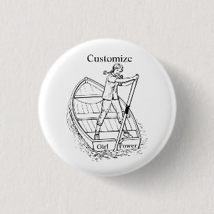 Girl Power Sculling Boat Thunder_Cove 3 Cm Round Badge