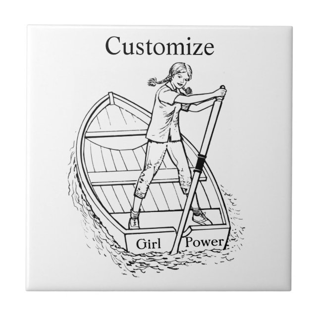 Girl Power Sculling Boat Thunder_Cove  Tile (Front)