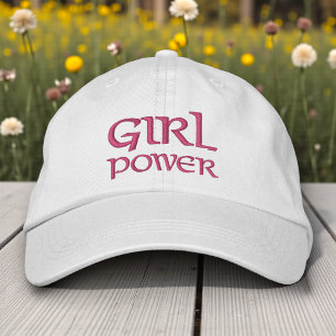 Girl Power Simple Modern Typography Custom Embroidered Hat