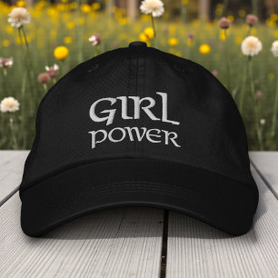 Girl Power Simple Modern Typography Custom Embroidered Hat