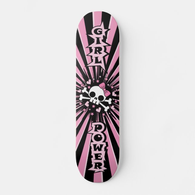 Girl Power Skull Skateboard (Front)
