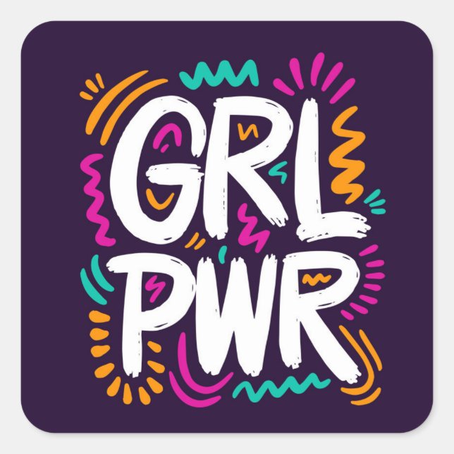 Girl Power Square Sticker (Front)