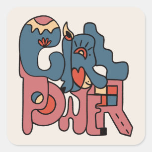 Girl Power Square Sticker