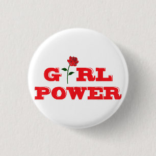 Girl Power T-Shirt - Awesome Women Female Feminist 3 Cm Round Badge