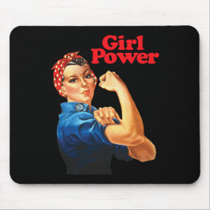 Girl Power T Shirt Women's Feminist Roar Resist No Mouse Mat