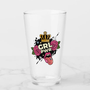 Girl Power Tattoo Style Glass