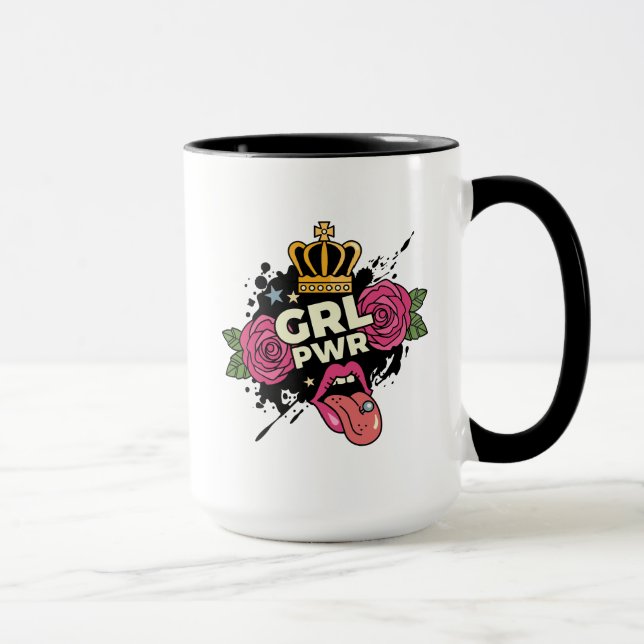 Girl Power Tattoo Style Mug (Right)
